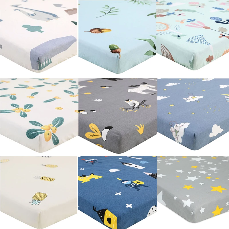 

Постельное белье для детской кроватки из 100% полиэстера, мягкое дышащее постельное белье для новорожденных с мультяшным рисунком, размер 130*...