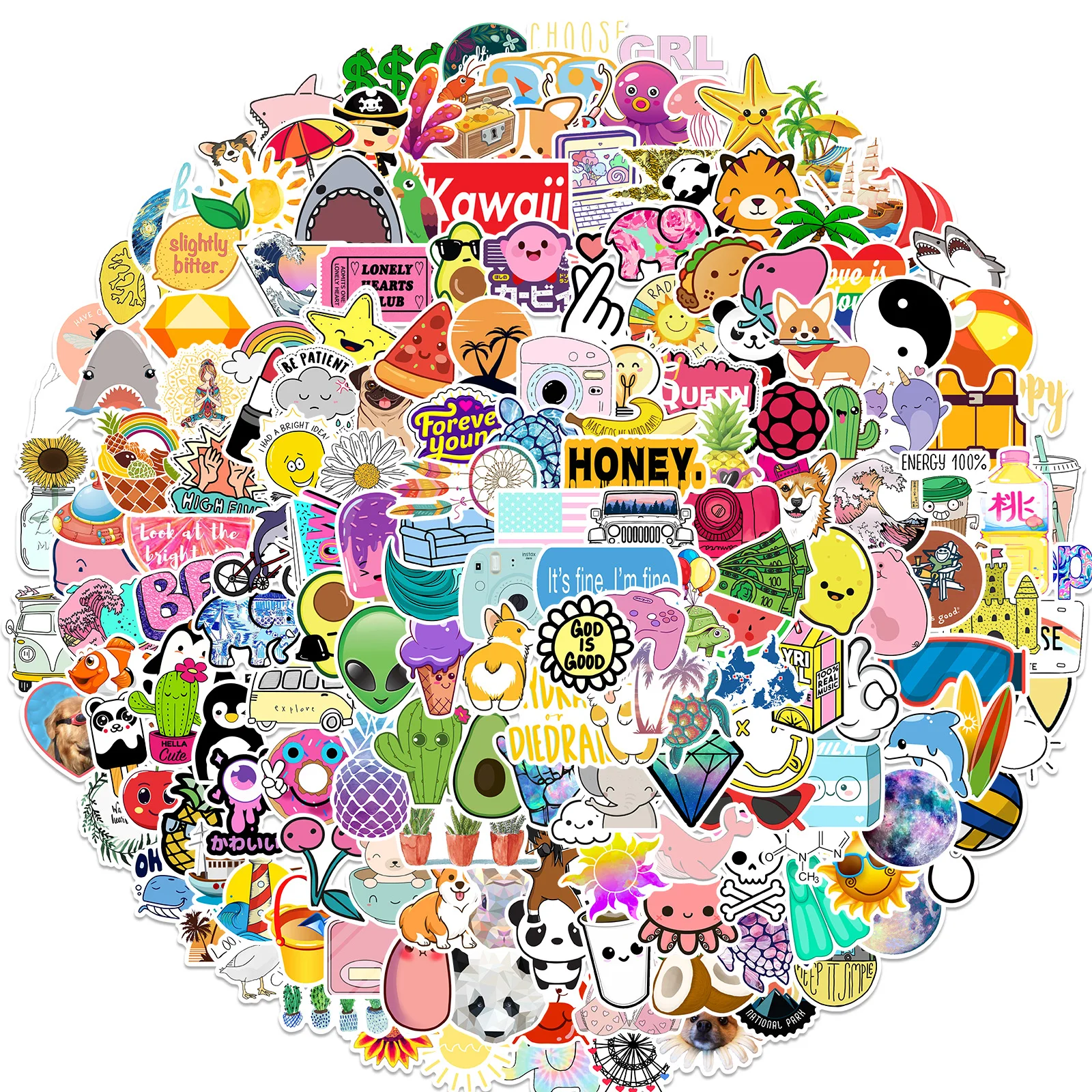 Набор наклеек VSCO для девочек, гитары, игрушек, велосипедов, мотоциклов, скейтбордов, багажа и игрушек - 10/50/100/200 шт.