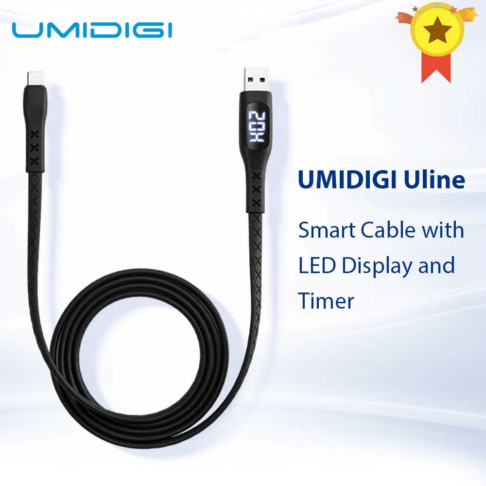 Кабель UMIDIGI Uline USB Type C со светодиодным таймером автоматического отключения