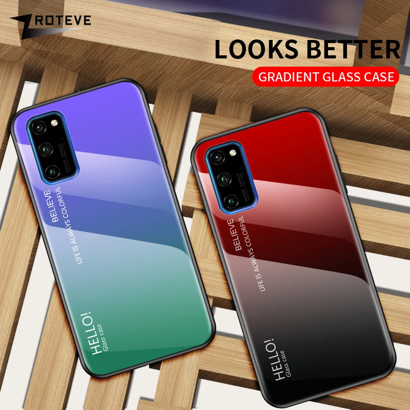 Чехол ZROTEVE для Huawei Honor View 30 чехол с градиентным стеклом мягким краем задняя крышка