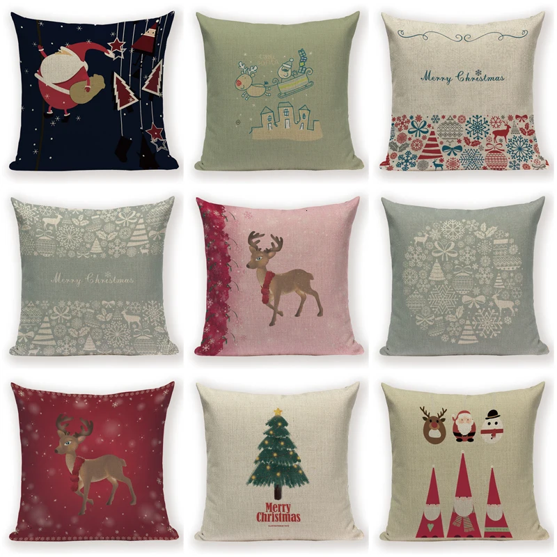 Merry Christmas пледы чехол для подушки мультфильм Санта Клаус Олень диван кровать Чехол скандинавский принт подушки для домашнего декора чехлы чехол s