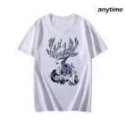 Новинка 2022, Шикарная стильная футболка для мужчин и женщин, Высококачественная дизайнерская футболка большого размера с принтом в виде оленя с кристаллами, Повседневная модная футболка высшего качества
