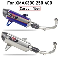 motorcycle motocross exhaust modified exhaust carbon fiber muffler with heat shield cover slip on for yamaha xmax300 xmax250 400