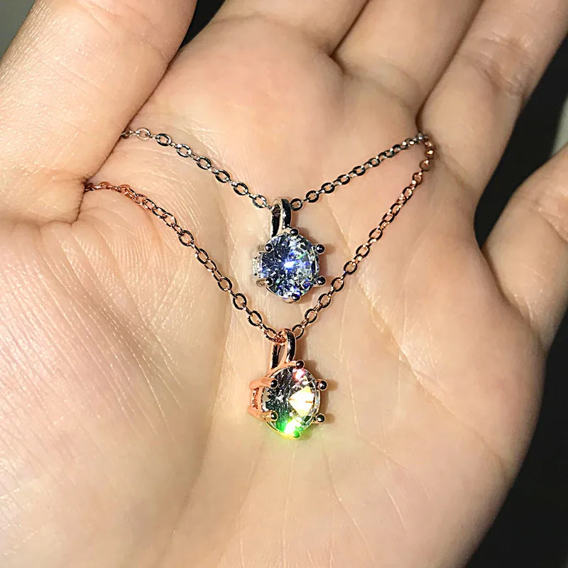 Ожерелье-подвеска Huitan женское серебристого цвета/розового цвета золотого