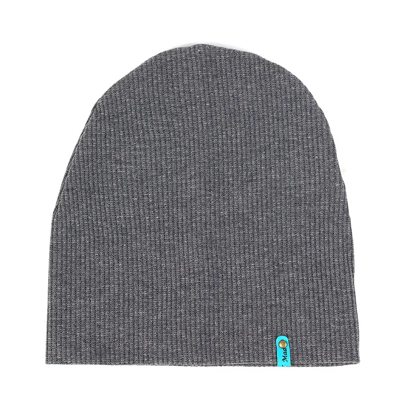 Очаровательная деревянная унисекс теплый вязаный череп однотонная бейсболка Хлопковая полосатая мешковатая Осенняя шапочка-бини мешковатая шапка мужские и женские шапки - Цвет: gray