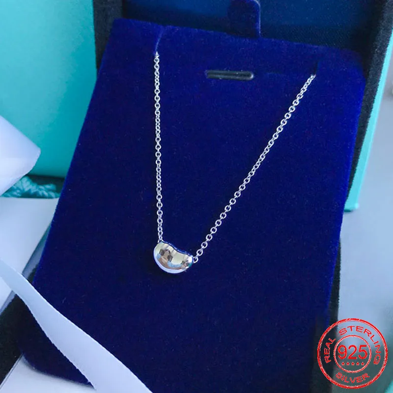 

Женское ожерелье из серебра 925 пробы в горох, ожерелье в виде любящего гороха, Подарочная цепочка в виде гороха акации до ключицы, двойное но...