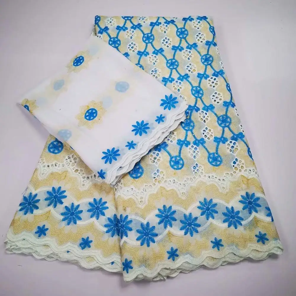 

newarrival 5+2yards african swiss voile lace fabric comfortable cotton lace fabric for women dress F9MA182