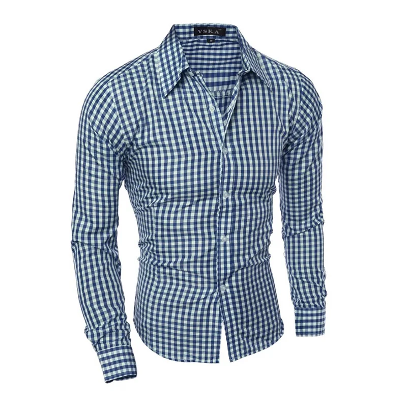 

2021 Luxury Design Men's Classic Long Sleeve Plaid Shirt High Quality Long Sleeve Shirt Business Suit 5 Colors Free Shipping