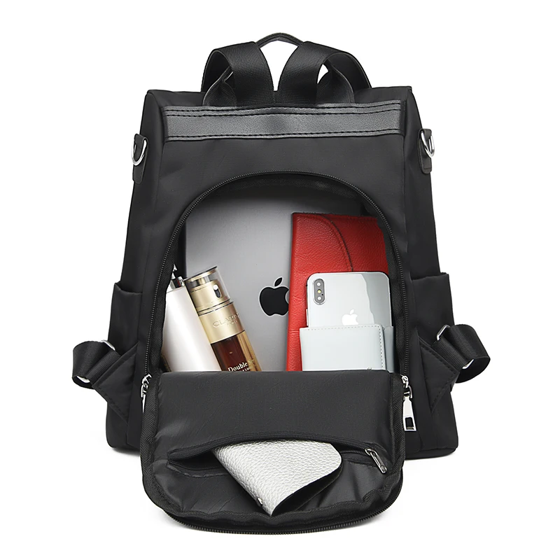 

Trend Simple Oxford Cloth Backpack for Women's Cute Cat Pendant Shoulder Bookbag 2021 Lady Solid Color High-quality Tote Bagpack