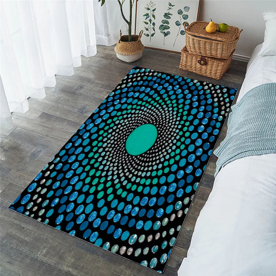 Водный ковер Эми динера большие ковры для гостиной мандала синий напольный