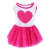 Pet Dog Love Heart Sequins Gauze Small Dog Lace Skirt Princess Tutus Dress Cat Rose Red Clothes Dog Dresses Pet Supplies 1