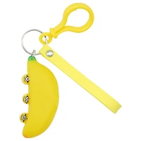 cartoon release pressure banana keychain creative anti stress toy women bag pendant men car key holder accessories charm keyring