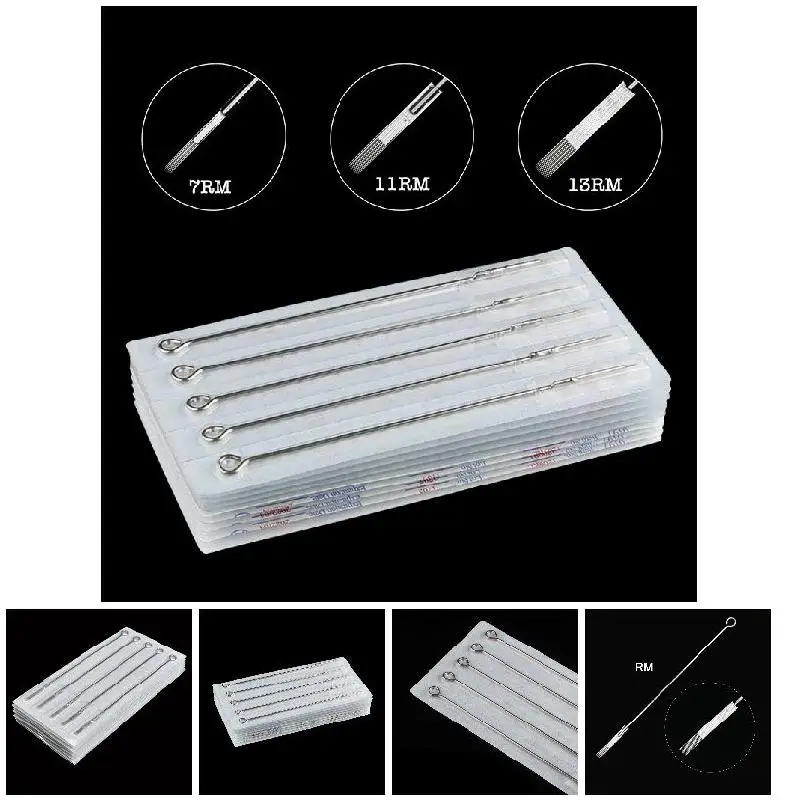 

50/100Pcs Disposable Tattoo Needles Set Stainless Steel Tips Assorted Kit for Tattoo Machine EY669