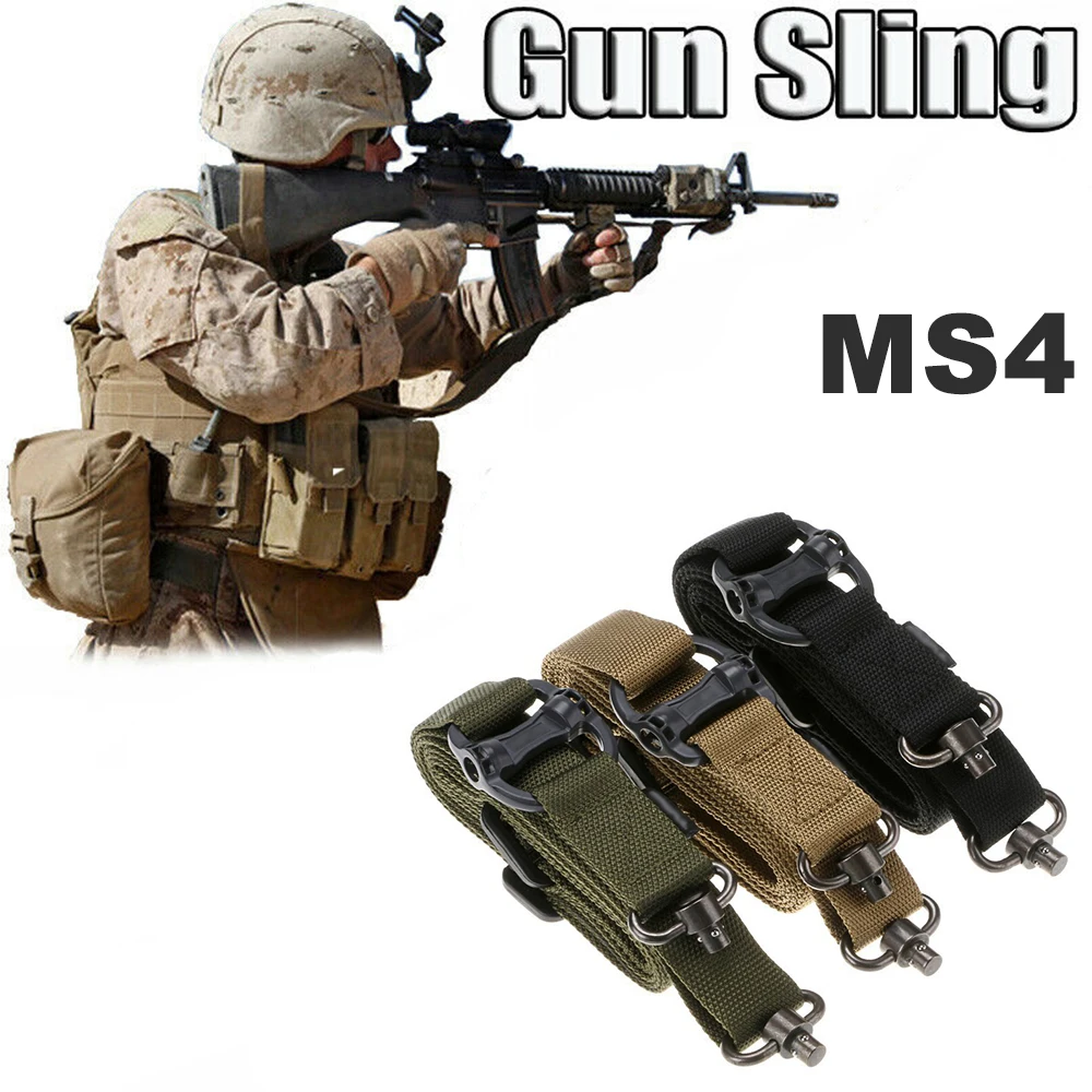 

Тактический ремень MS4, ремень, веревка QD Поворотный заглушка 2, одноточечный нейлоновый ремень безопасности, Военная миссия, снаряжение для ...