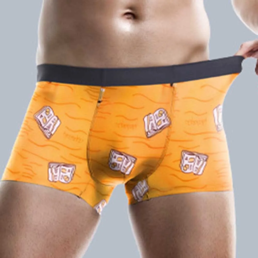 

U Convex Pouch Sexy Underpants Male Underwear Breathable Boxers Men Panties Cartoon Print Boxershorts Homme Cuecas Masculina A50