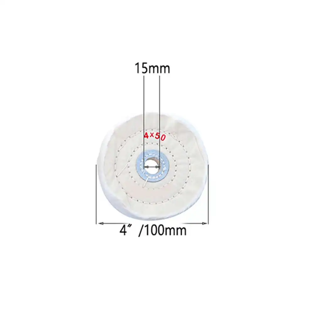 

5 Pcs/Set 4 Inch Soft Cotton Cloth Buffing Wheel Polishing Pad For Bench Grinder Household Wood Metal Polishing Tool Accessories