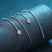 trendy 0 1ct d color vvs1 round moissanite tassel drop earrings women jewelry 925 sterling silver earrings line birthday gift