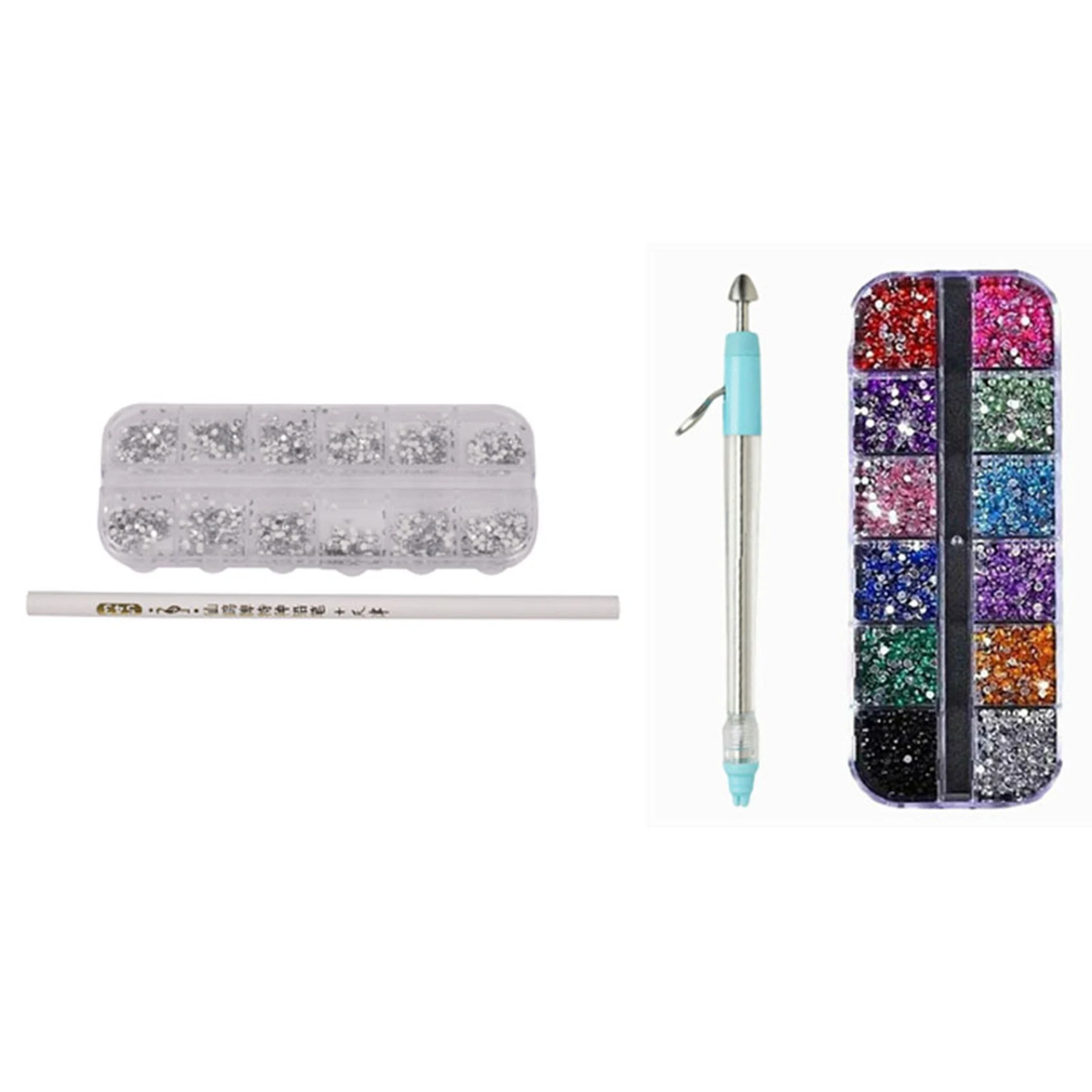 

3000Pcs 3D Acrylic 2Mm Rhinestones Gems Studs + Pen & 1Set Nail Point Diamond Pen Point Diamond Pen Rhinestone Diamond