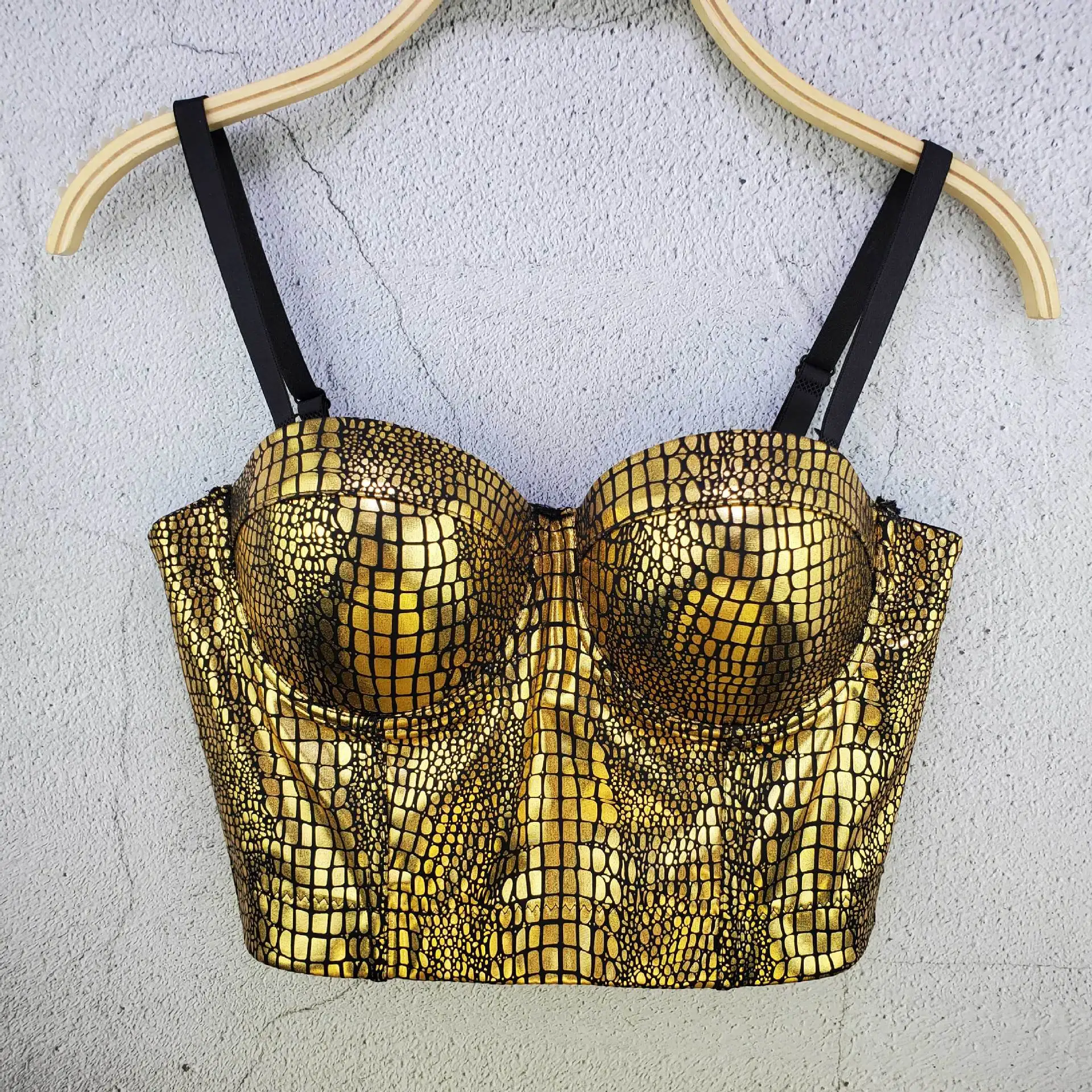 

New Arrival Women Summer Sexy Snake Bronzing Cotton Tops Camisole Ladies High Street Trendy High Street Chic Crop Tops