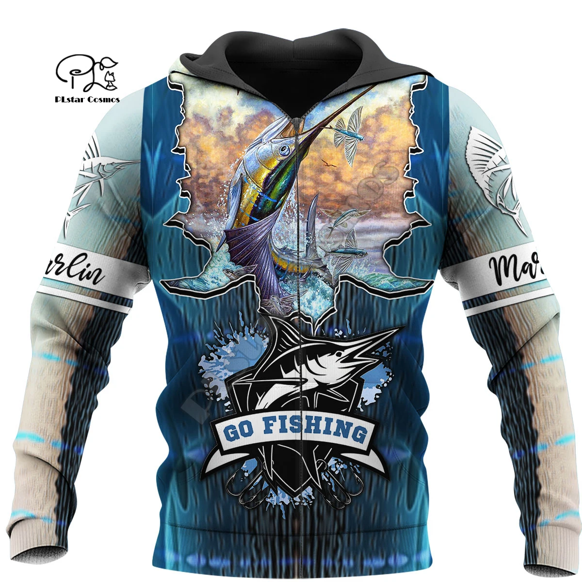 

PLstar Cosmos Animal MaHi Marlin Fishing Fisher Tattoo Tracksuit NewFashion Streetwear Harajuku Men/Women 3Dprint Zip Hoodies 15