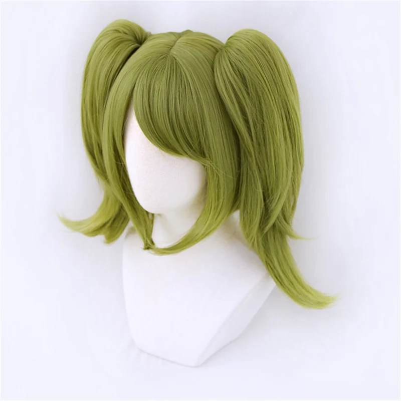 Парик для косплея по мотивам игры данганронпа термостойкий волос с зелеными