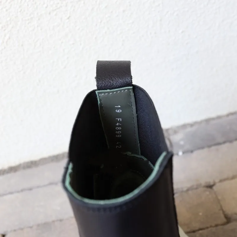 Мужские Ботильоны челси на прозрачной платформе 6 см винтажные черные байкерские