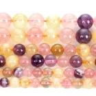 Супер Энергия Кристалл Розовый Природный камень Очаровательные Круглые свободные бусины для изготовления ювелирных изделий DIY браслеты ожерелья ручной работы 6810 мм