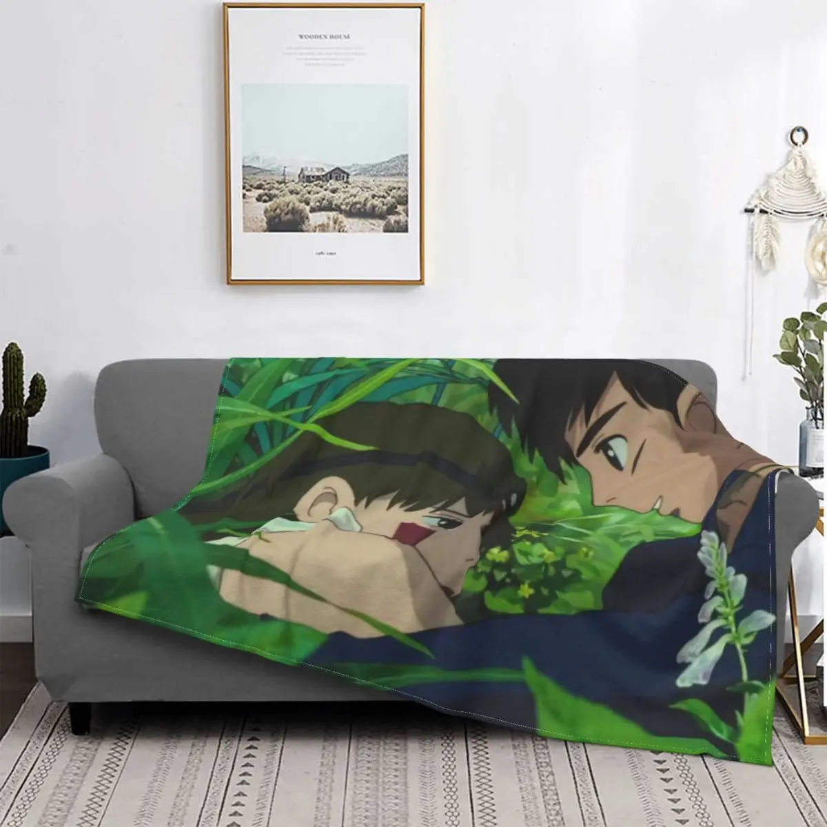 

Manta de franela portátil supercálida con estampado de dibujos animados para el hogar, manta fina de Anime, envío gratis