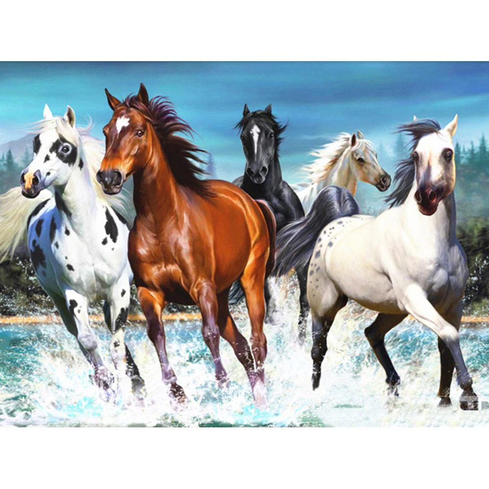 

Full Square/Round Drill 5D DIY Diamond Painting "Animal Horse" 3D Rhinestone Embroidery Cross Stitch 5D Home Decor Gift