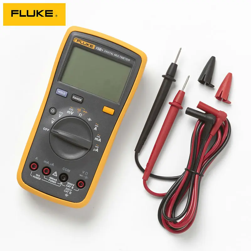 Fluke 15B+ цифровой мультиметр с автоматическим диапазоном 4000 отсчетов переменного/постоянного напряжения Измеритель сопротивления тока Емкость тестер частоты Fluke