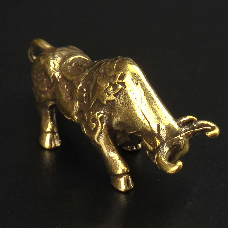 Чистый медный твердый счастливый ключ бык рандомный латунный животный настенный