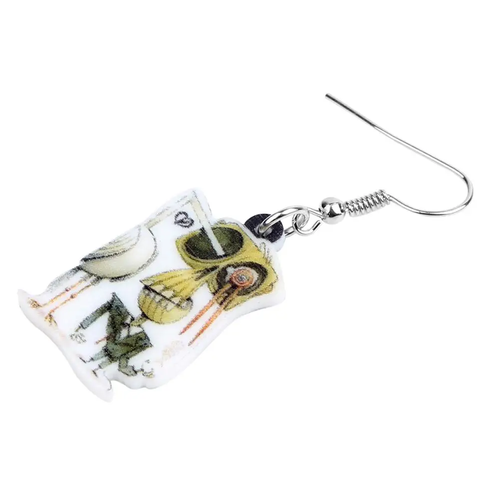 Акриловый мультяшный череп Bonsny для Хэллоуина скелет мужские украшения ювелирные