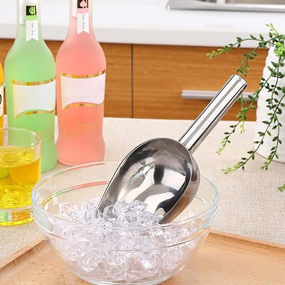

Stainless Steel Ice Spoon Candy Shovel Spoon Cube Flour Bar Buffet Shop Scoops Coffee Ice Scoop Party Wedding Kitchen Supplies