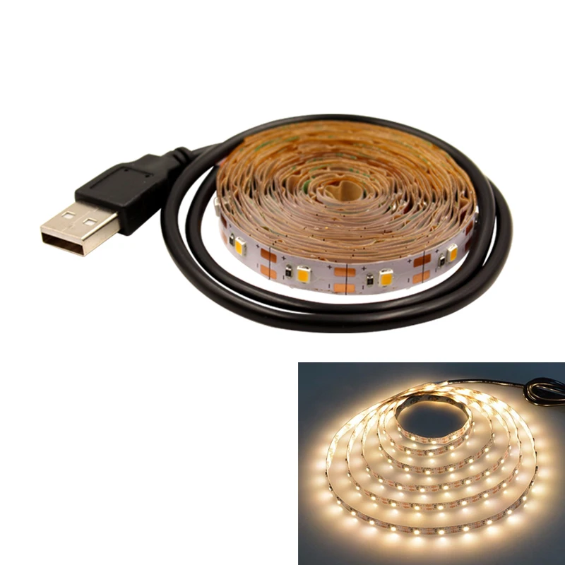 warm white Гибкая светодиодная лента 5 В usb 0,5 м 1 м 2 м 3 м 5 м Светодиодная лента подсветка телевизионная ТВ подсветка rgb теплая белая Адресуемая неоновая Светодиодная лента - Испускаемый цвет: warm white