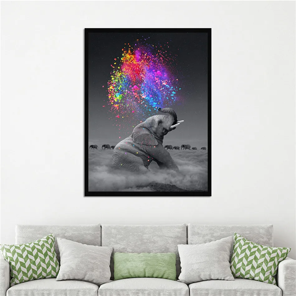 Фуватакчи фейерверк слон настенная живопись маслом абстрактная картина для дома