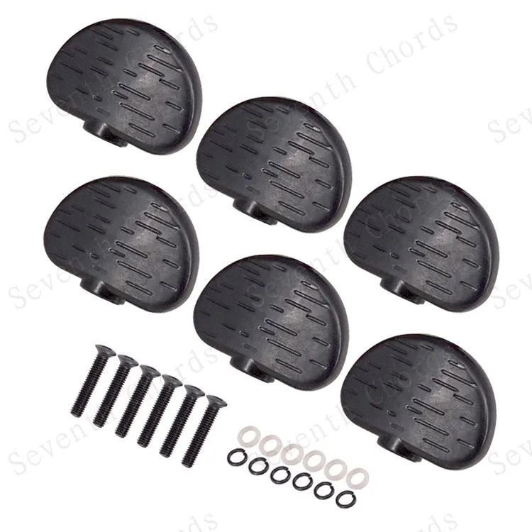 6 шт черный Пластик текстура древесины гитарные колки тюнеры замена кнопки ручка