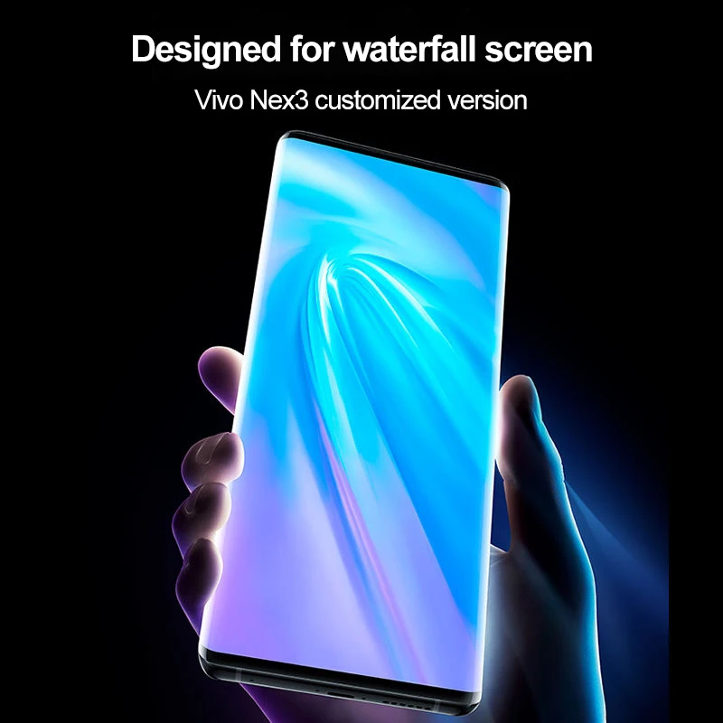 9D нано Жидкий УФ Клей закаленное стекло Защита экрана для VIVO NEX 3 Полное покрытие
