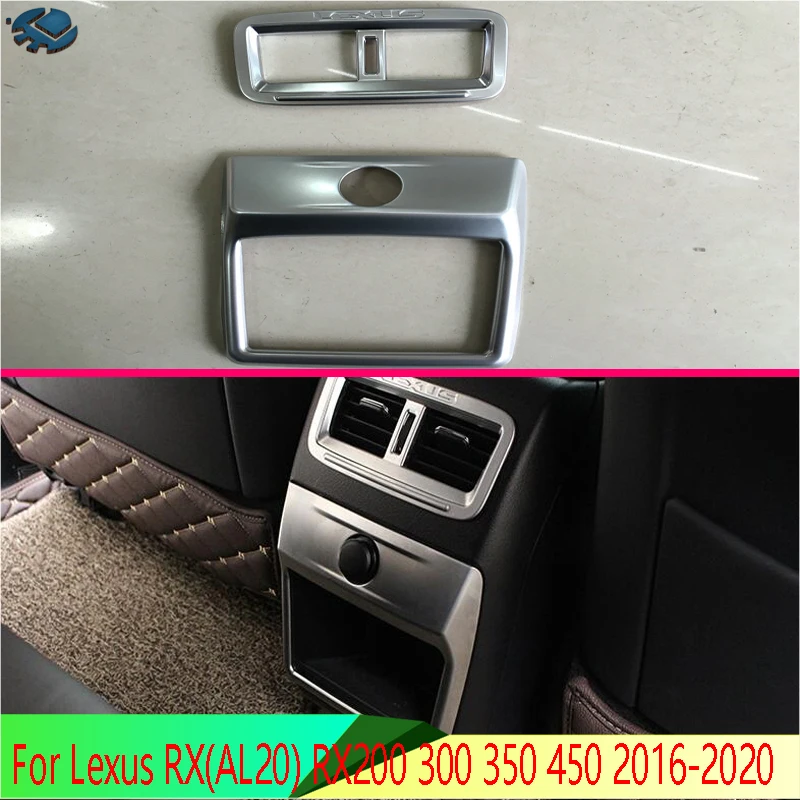 

For Lexus RX(AL20) RX200 300 350 450 2016-2020 ABS Plastic Chrome Plated Armrest Box Rear Air Vent Frame Trim Cover