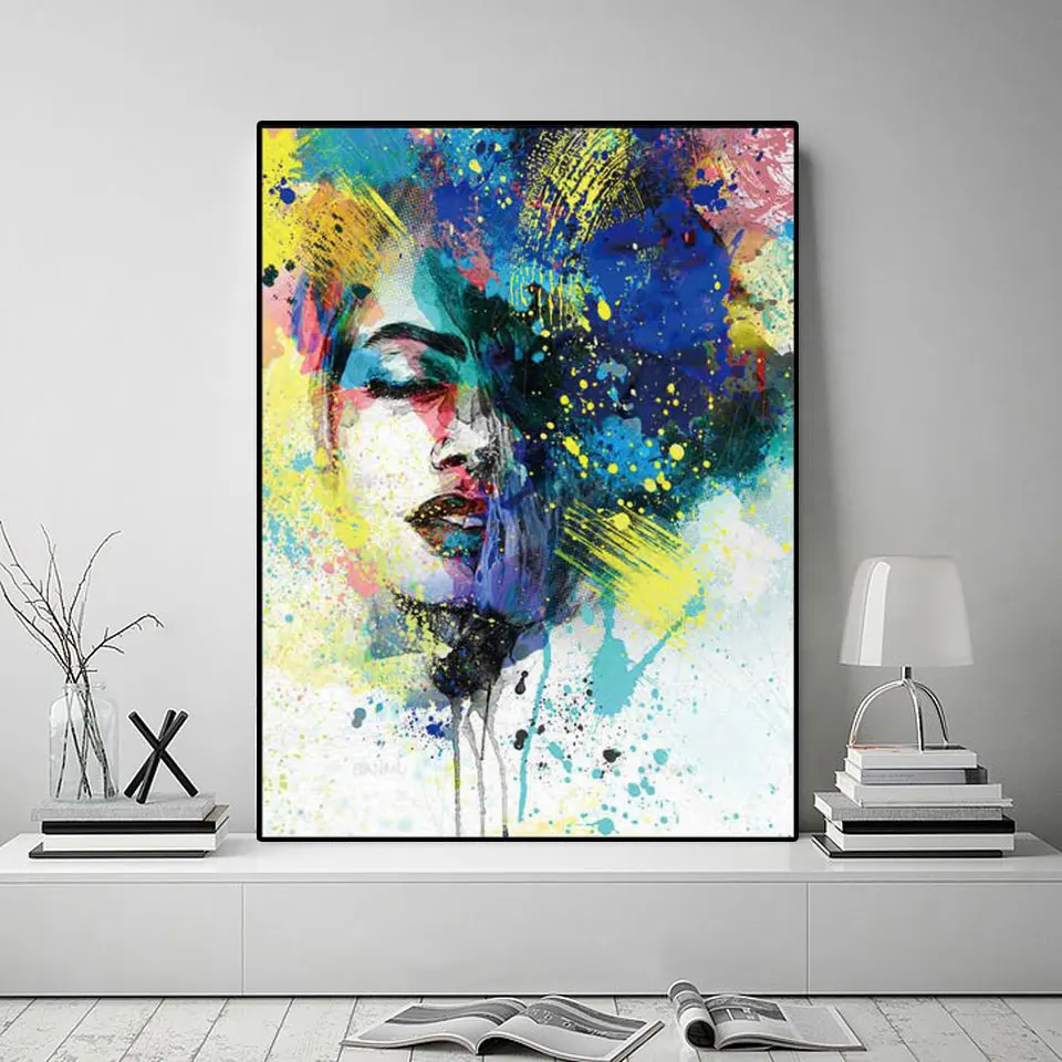 Красочные Африканский абстрактный женщина фотографии холст картины Cuadros