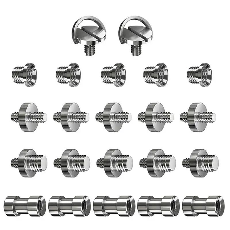

Photo Studio Equipment 22pcs Camera Screw Mount Set 1/4 Inch to 3/8 Inch Converter Threaded Screws System