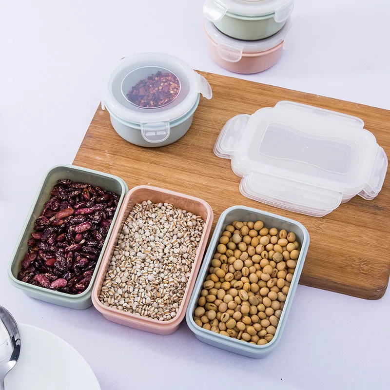 Круглые мини контейнеры для холодильника маленькие обеденные коробки кухонные