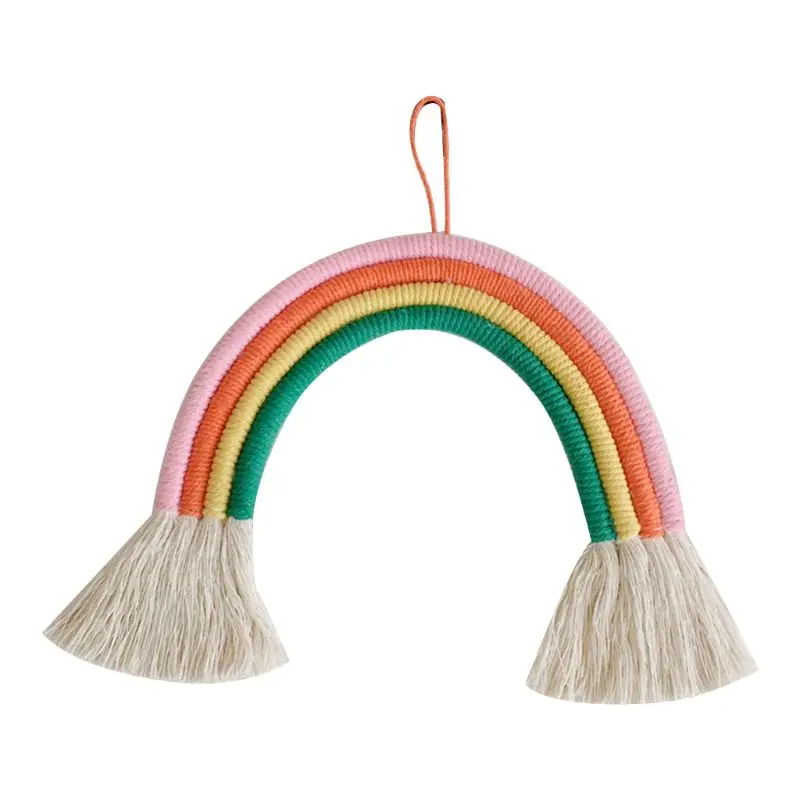 

Simple Children Room Decoration Pendant Nordic Style Home Ornaments Rainbow Handmade Weaving Wall Hangings