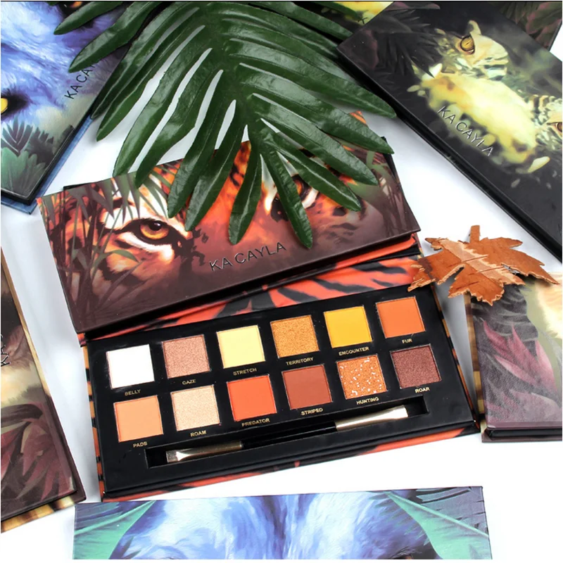 Палитра теней для век 12 цветов телесного цвета матовые водостойкие легкие в