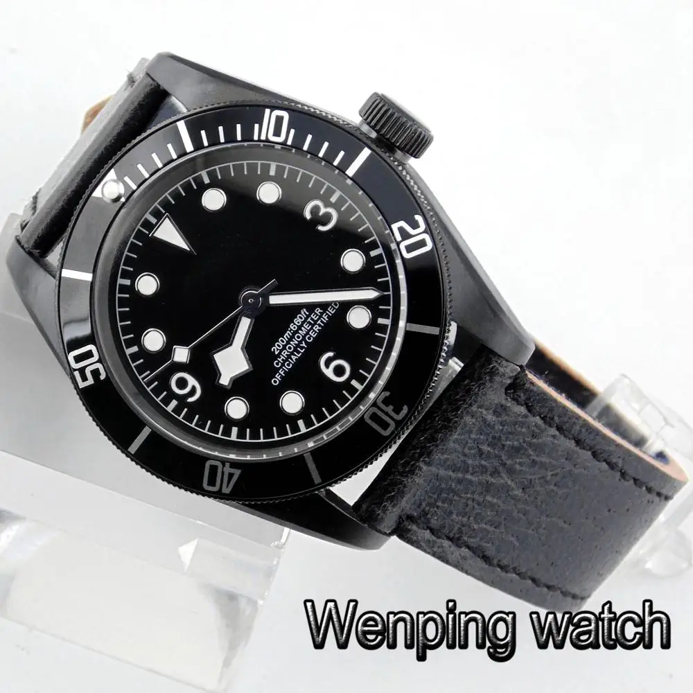 41 мм Corgeut мужские Роскошные Топ механические часы с сапфировым стеклом черный