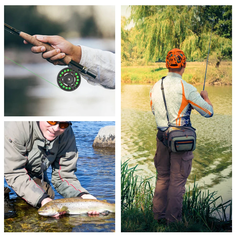 

Fly Fishing Lightweight CNC Reel 2+1BB Large Arbor Machined Aluminum Alloy Fly Fishing Reel with Line For Spinning Reel