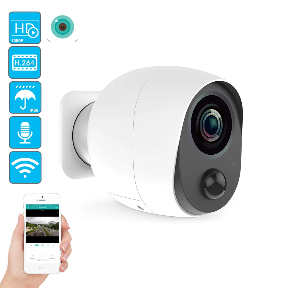 

100% Wire-Free Battery IP Camera 1080P Outdoor Wireless Weatherproof Security WiFi Camera CCTV Surveillance Smart Alarm
