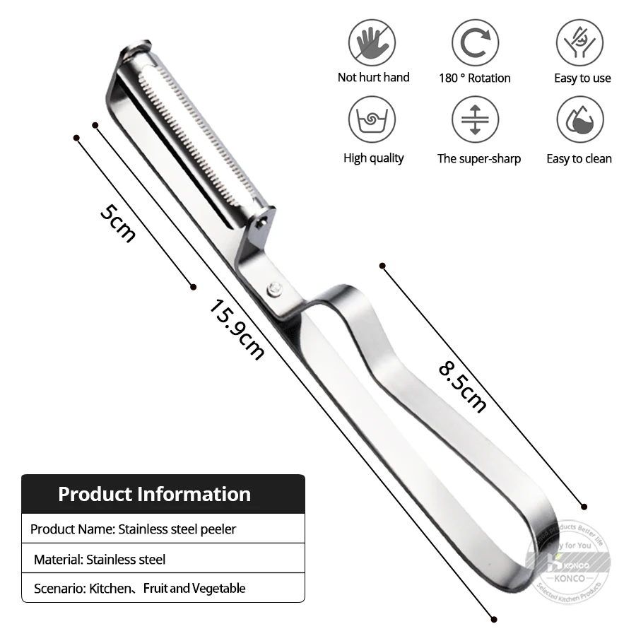 Konco Stainless Steel Peeling Knife Multi-Function Vegetable Fruits Peeler Kitchen Gadget Tool Acssessory | Дом и сад