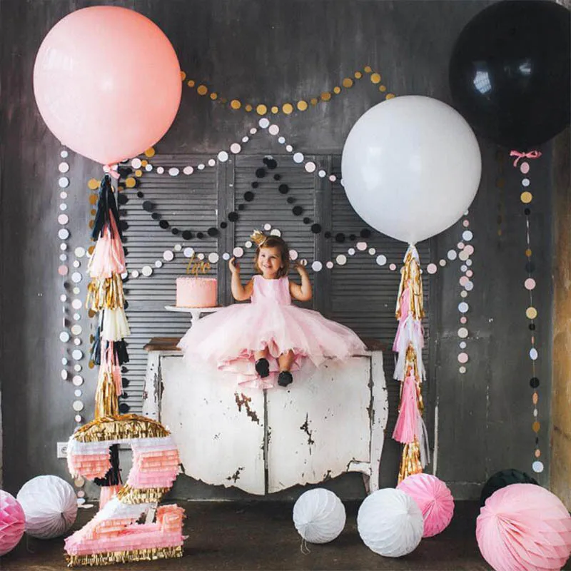 1 шт. 36 дюймов большие гигантские белые воздушные шары с растительной гирляндой