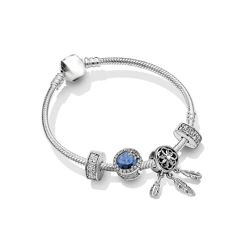 

925 Sterling Silver Charm Jewelry star Snake Chain Bracelets For Women Fit Original Pan Charm Beads Bracelet Jewelry Making