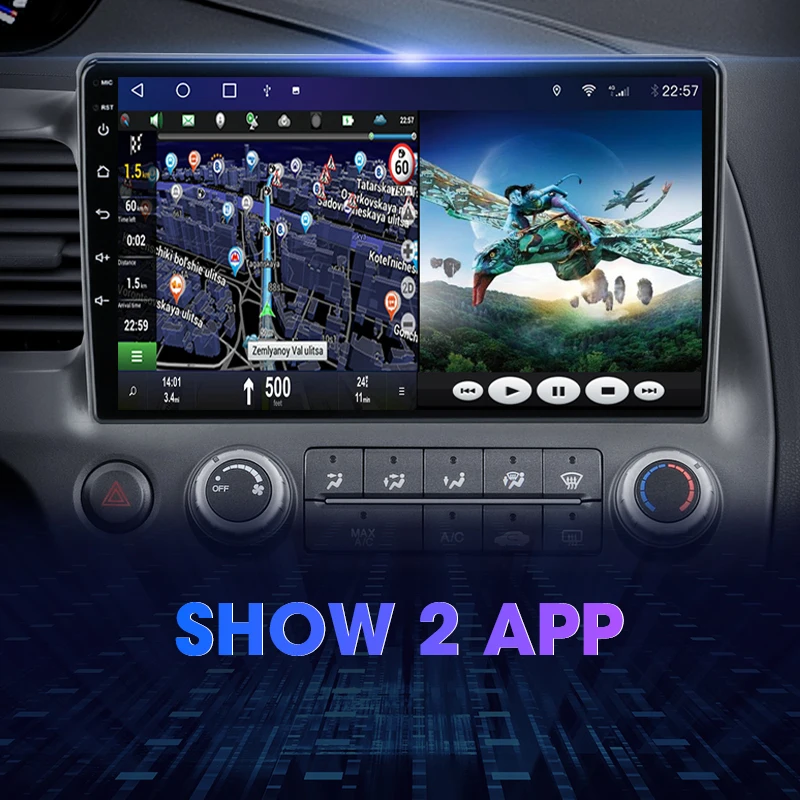 $91.89 2 din Android 10 Car Radio Multimedia video Player Navigation GPS For Honda Civic 2005-2012 AHD IPS Screen 2din DSP Stereo AUTO